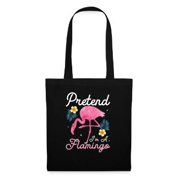 Faites semblant d’être un oiseau rose flamant rose mignon - Sac en tissu - noir - Devant