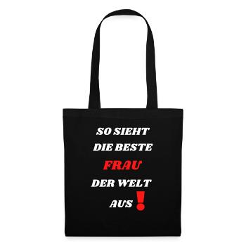 Beste Frau der Welt Lustig Witzig Partnerin Beste - Stoffbeutel - Schwarz - Vorne