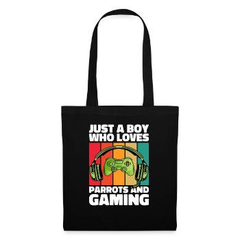 Gamer & Parrots: Video Games & Colorful Adventure - Tote Bag - black - Front