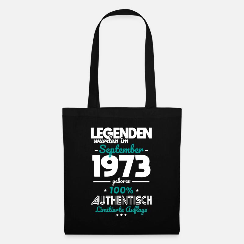 50. Geburtstag - Legenden wurden im September 1973 - Stoffbeutel - Schwarz