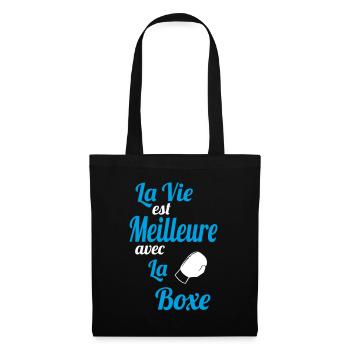 La vie est meilleure avec la boxe - Idée Cadeau - Sac en tissu - noir - Devant