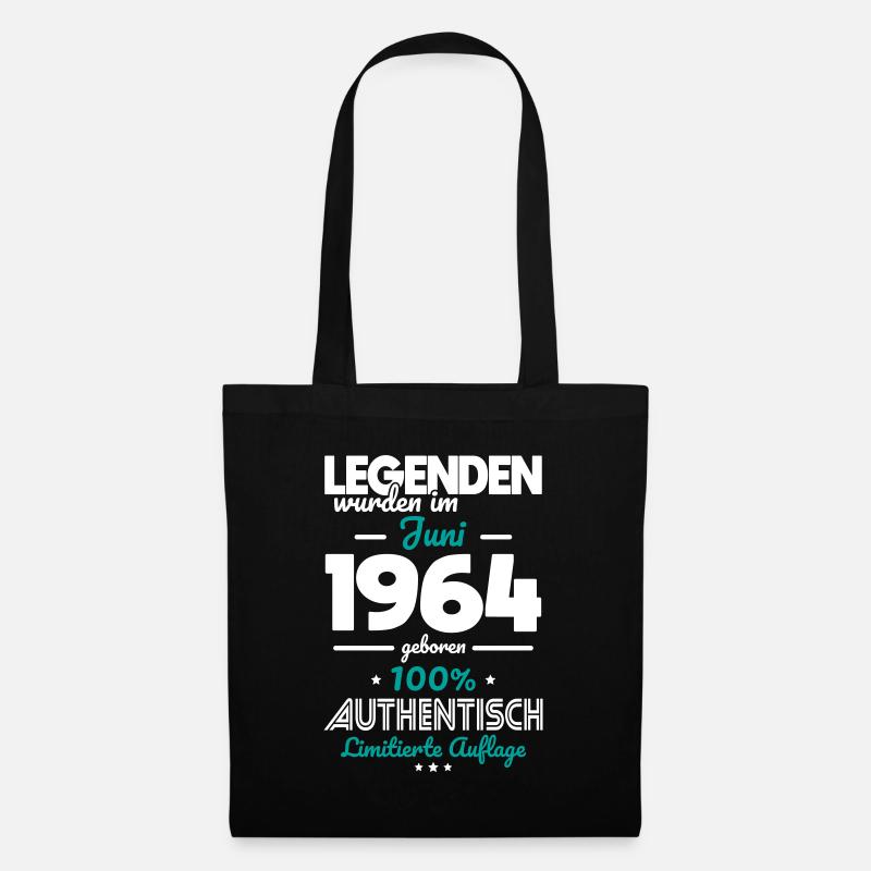 60. Geburtstag - Legenden wurden im Juni 1964 - Stoffbeutel - Schwarz
