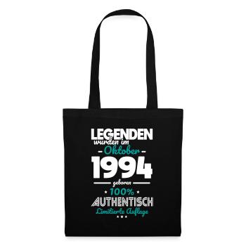 30th Birthday - Legends were created in October 1994 - Tote Bag - black - Front