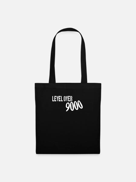 Level Over 9000 - Stoffbeutel - Schwarz