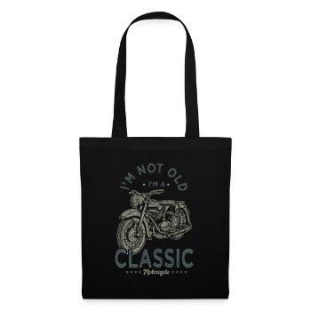 nicht alt Ich bin klassisches T-Shirt Motorrad - Stoffbeutel - Schwarz - Vorne