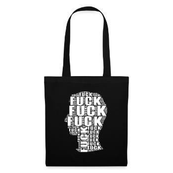 FUCK OFF Middle Finger Rock T-Shirt Tête - Sac en tissu - noir - Devant