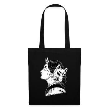 Skull Skull Horror Squelette Halloween Geisha - Sac en tissu - noir - Devant