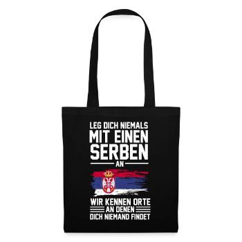 Belgrad Serbe Serbin Serben Serbisch Serbien Gesch - Stoffbeutel - Schwarz - Vorne