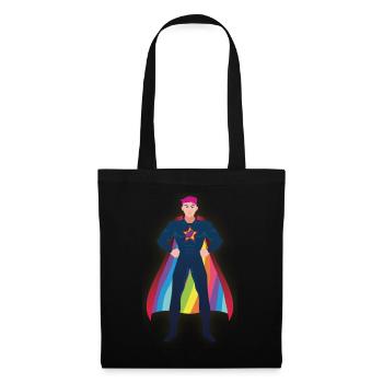 Super Hero Eggplant - Gay Pride - Tote Bag - black - Front