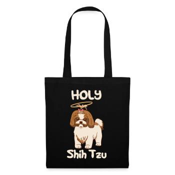 Holy Shih tzu. Hunde Rasse Engel Süß Hund - Stoffbeutel - Schwarz - Vorne