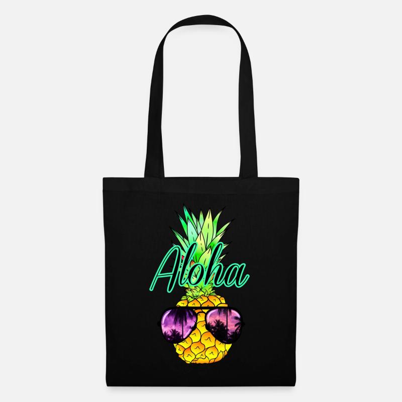 Ananas Aloha - Stoffbeutel - Schwarz