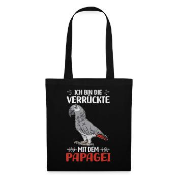 Papageien - Stoffbeutel - Schwarz - Vorne