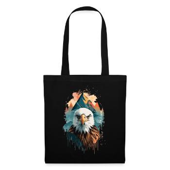 La liberté du ciel : les aigles et le paysage de montagne - Sac en tissu - noir - Devant