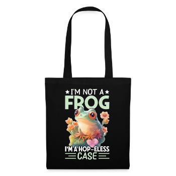 I m Not a Frog-ich bin kein Frosch -Frosch Tshirt - Stoffbeutel - Schwarz - Vorne