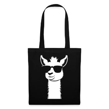 Lama drôle portant des lunettes de soleil Lamas cool - Sac en tissu - noir - Devant