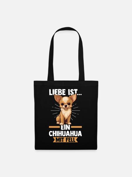 Hund Chihuahua - Stoffbeutel - Schwarz