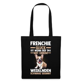 Chien Frenchie Bouledogue Français - Sac en tissu - noir - Devant