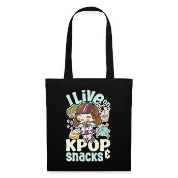 Motif coréen à la mode pour les fans de K-pop idée cadeau - Sac en tissu - noir - Devant