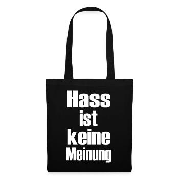 Demonstration Demokratie Hass keine Meinung - Stoffbeutel - Schwarz - Vorne