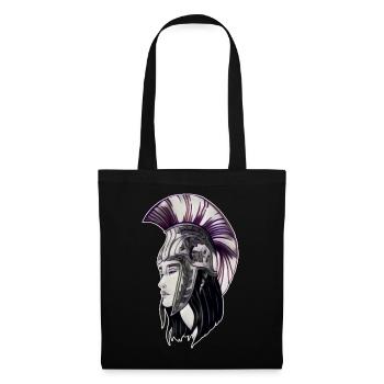 Fier guerrier avec casque Sparta - Sac en tissu - noir - Devant