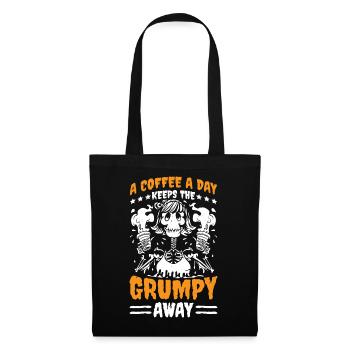 Un café par jour éloigne les 3 - Sac en tissu - noir - Devant
