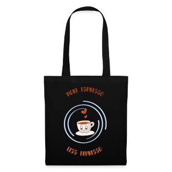 Espresso, Coffee, Kaffee, Latte, Geschenkidee, Fun - Stoffbeutel - Schwarz - Vorne