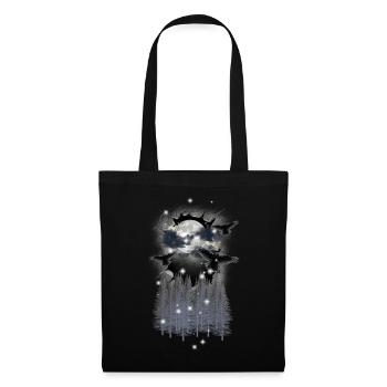 mystical nature forest crows crow halloween birds - Tote Bag - black - Front