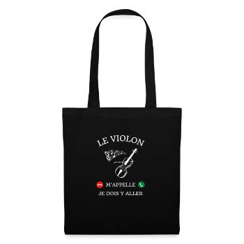 t shirt violon m appelle humour violoniste femme - Sac en tissu - noir - Devant