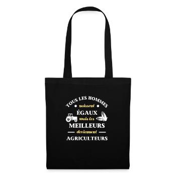 t shirt humour agricole meilleur agriculteur homme - Sac en tissu - noir - Devant