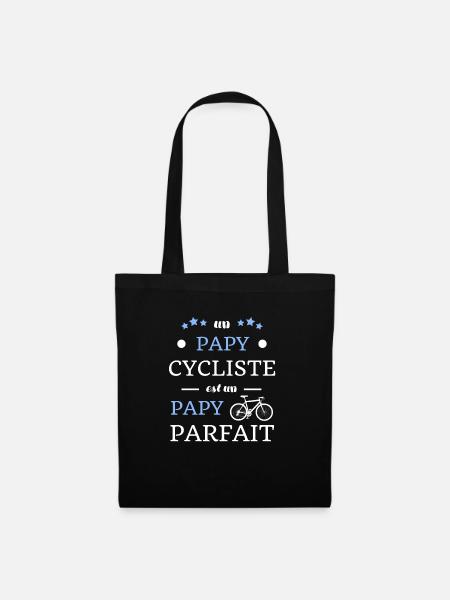 t shirt papy cycliste parfait humour velo homme - Sac en tissu - noir