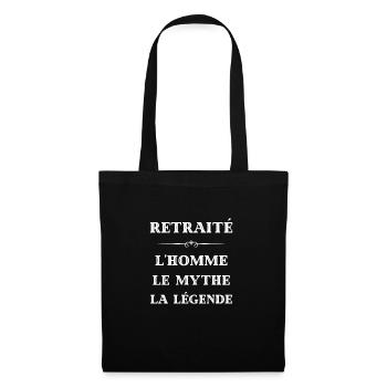 t shirt retraité homme légende humour retraite - Sac en tissu - noir - Devant