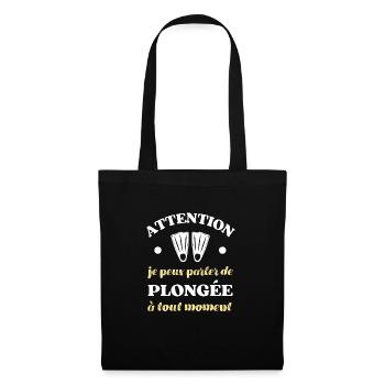 parler de plongée humour plongeur humoristique - Sac en tissu - noir - Devant