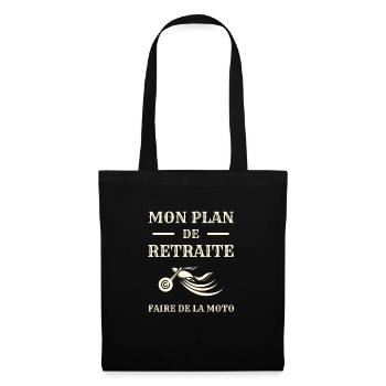 plan retraite moto humour motard humoristique - Sac en tissu - noir - Devant