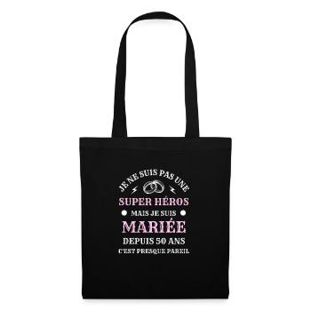 50 ans de mariage femme humour mariée cadeau drole - Sac en tissu - noir - Devant