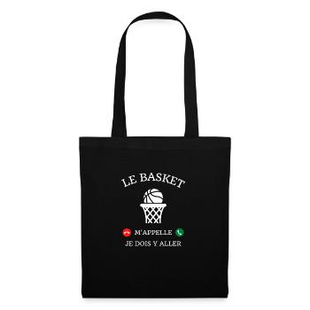 le basket m'appelle humour basketball femme cadeau - Sac en tissu - noir - Devant