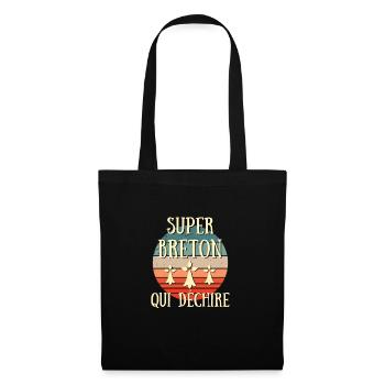 breton qui dechire humour bretagne homme cadeau - Sac en tissu - noir - Devant