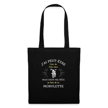 dans ma tete mobylette humour mobeur motobecane - Sac en tissu - noir - Devant