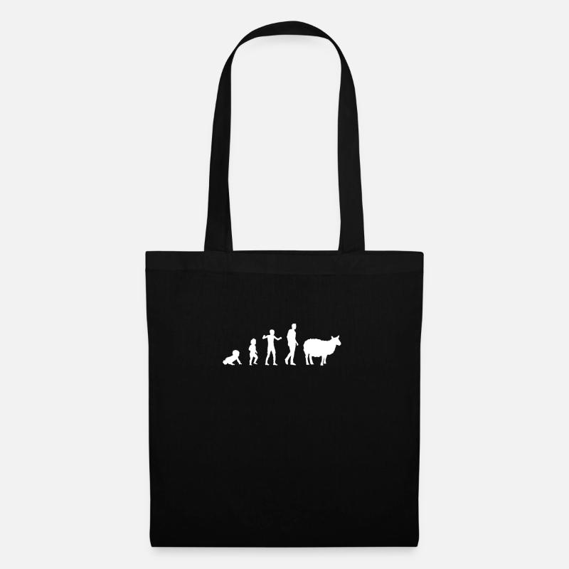 evolution bebe mouton humour eleveur de moutons - Sac en tissu - noir