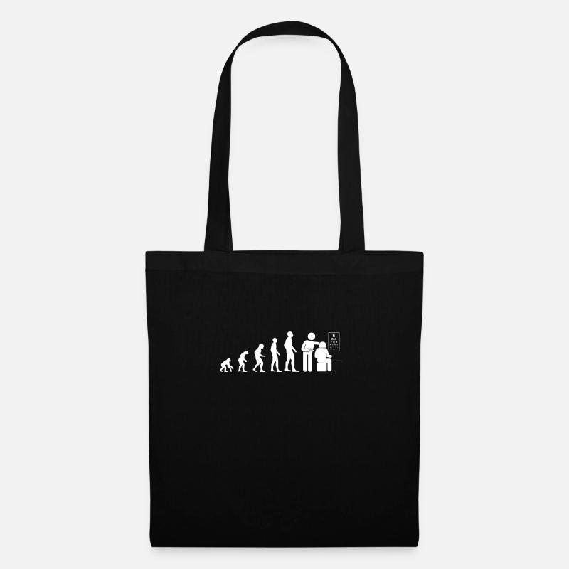 evolution optiker humor personalisiertes geschenk - Stoffbeutel - Schwarz
