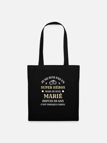 50 ans de mariage homme humour marié cadeau drole - Sac en tissu - noir