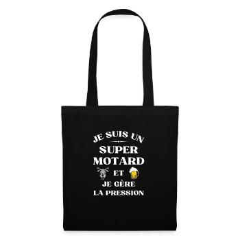 super motard gère la pression humour moto bière - Sac en tissu - noir - Devant