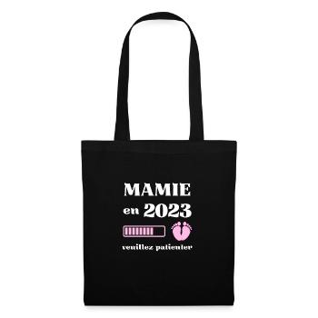 mamie 2023 humour annonce grossesse grand mere - Sac en tissu - noir - Devant