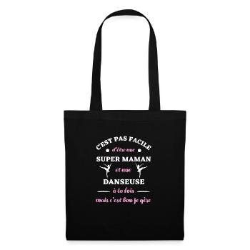 maman danseuse humour danse femme cadeau drole - Sac en tissu - noir - Devant