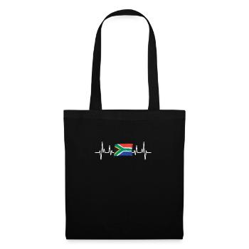 Heartbeat Südafrika Mann Humor Geschenk - Stoffbeutel - Schwarz - Vorne