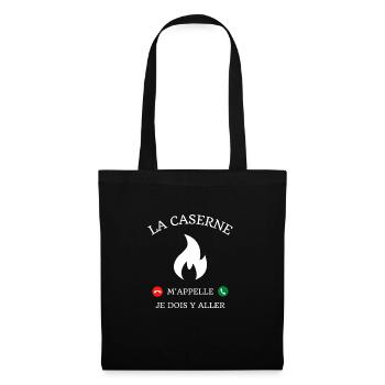 la caserne m'appelle humour pompier homme cadeau - Sac en tissu - noir - Devant