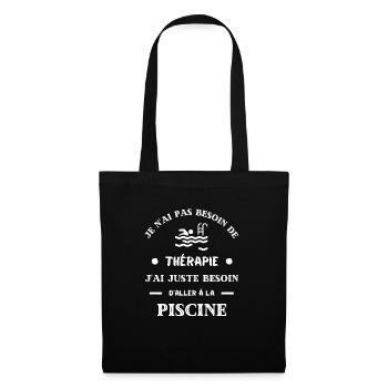 thérapie piscine femme humour natation nageuse - Sac en tissu - noir - Devant