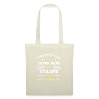 super papy cycliste humour vélo homme idée cadeau - Sac en tissu - nature - Devant