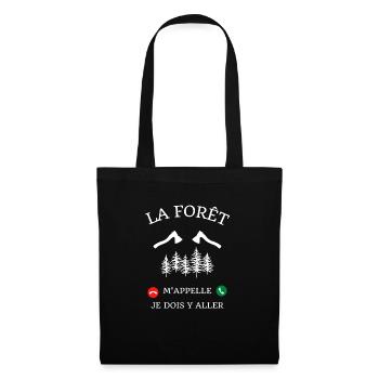 la foret m'appelle humour bucheron homme cadeau - Sac en tissu - noir - Devant