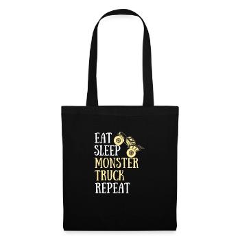 eat sleep monster truck man humor gift idea - Tote Bag - black - Front