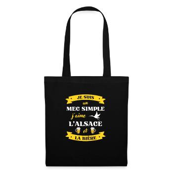 mec simple alsace biere humour alsacien homme - Sac en tissu - noir - Devant